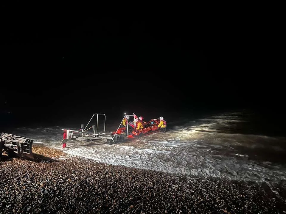 Eastbourne RNLI Lifeboat Crew Launches Twice in One Night for Daring Rescues