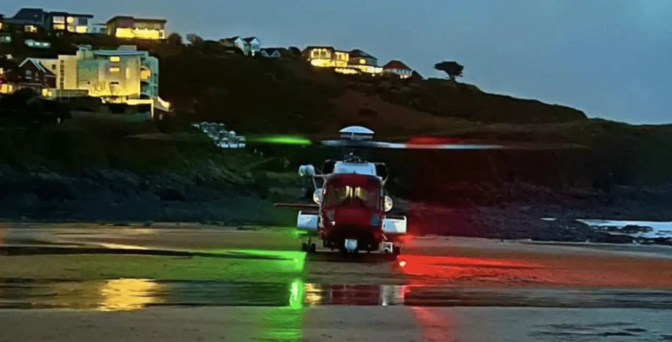 New Year’s Eve Sea Rescue at Langland Bay: Man Airlifted to Hospital After Dramatic Coastguard Operation