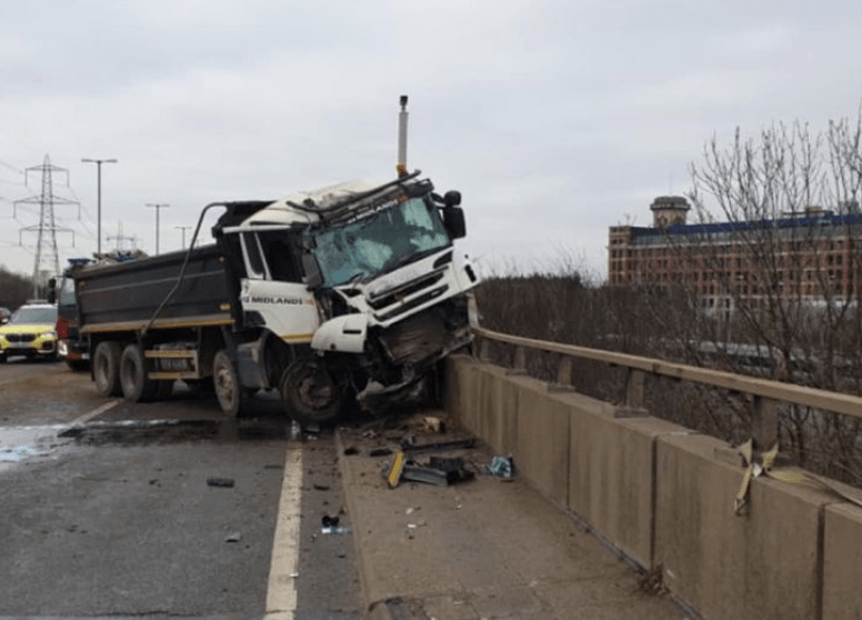 Miraculous Escape for HGV Driver After Collision on M6 Motorway