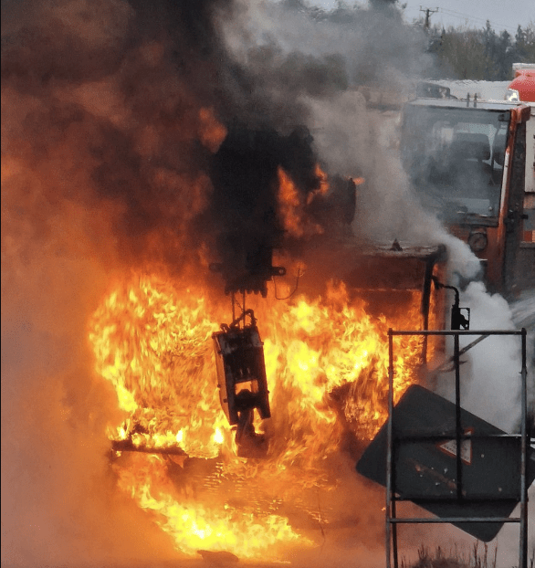 Crane Fire on M20 Sparks Traffic Chaos