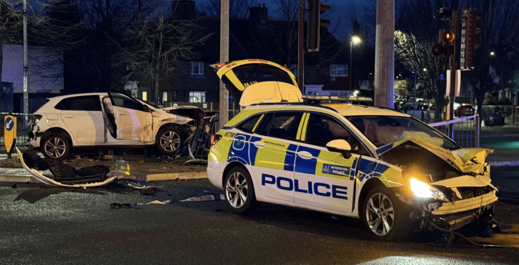 Police Officers and Driver Sustain Injuries in Collision on Prince Regent Lane, Newham