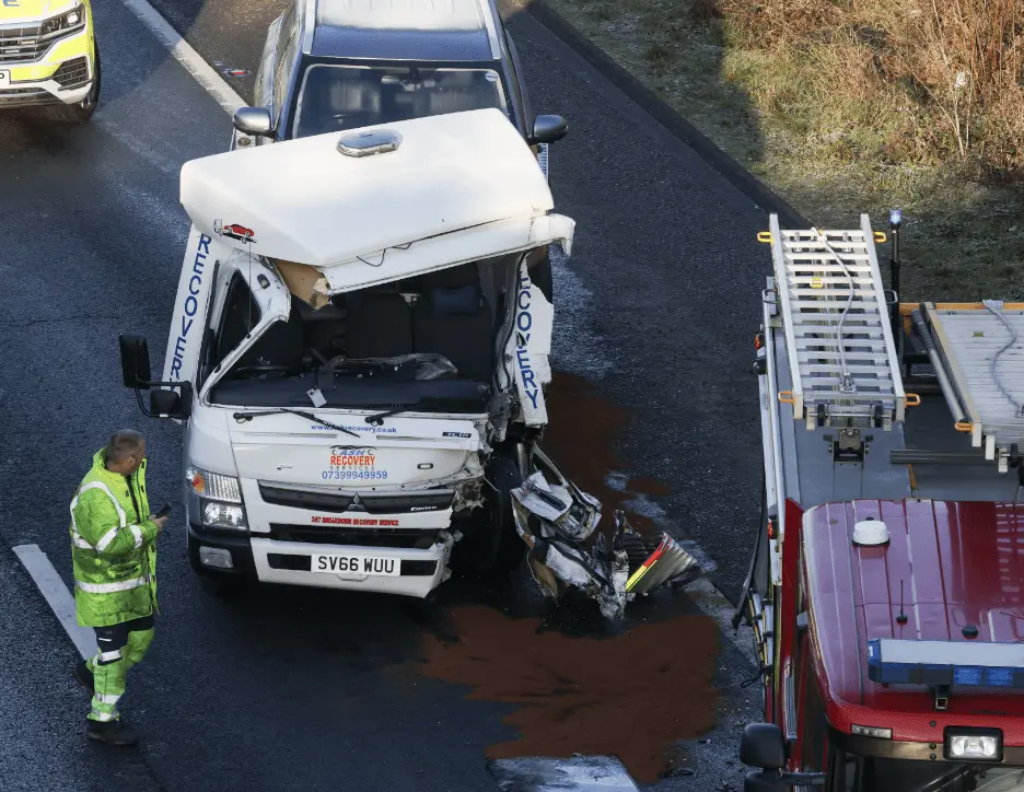 Crash On M20 Involving A Recovery Truck And Fire Engine Near Swanley Crash on M20 involving a Recovery Truck and Fire Engine near Swanley