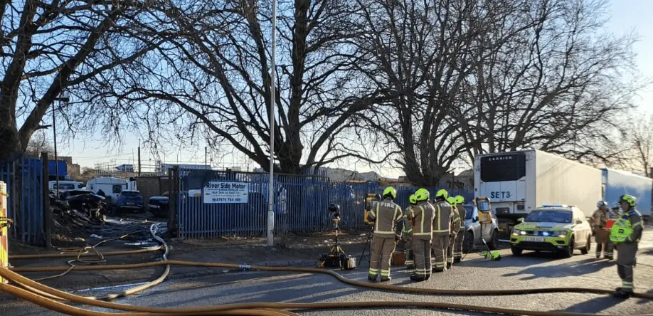 Firefighters Tackle Blaze at Barking Vehicle Repair Centre