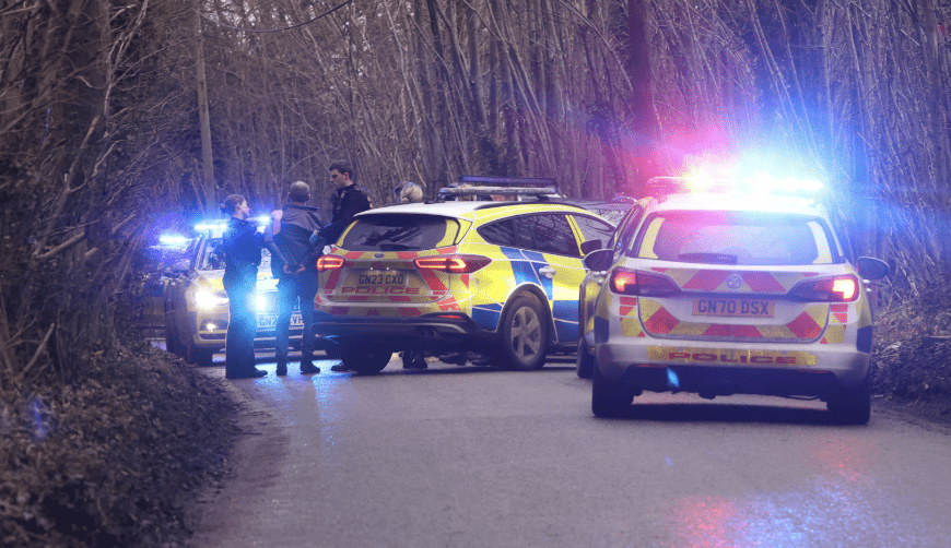 Helicopter and Police Units Respond to High-Speed Chase along the back lanes  near Kingswood Maidstone