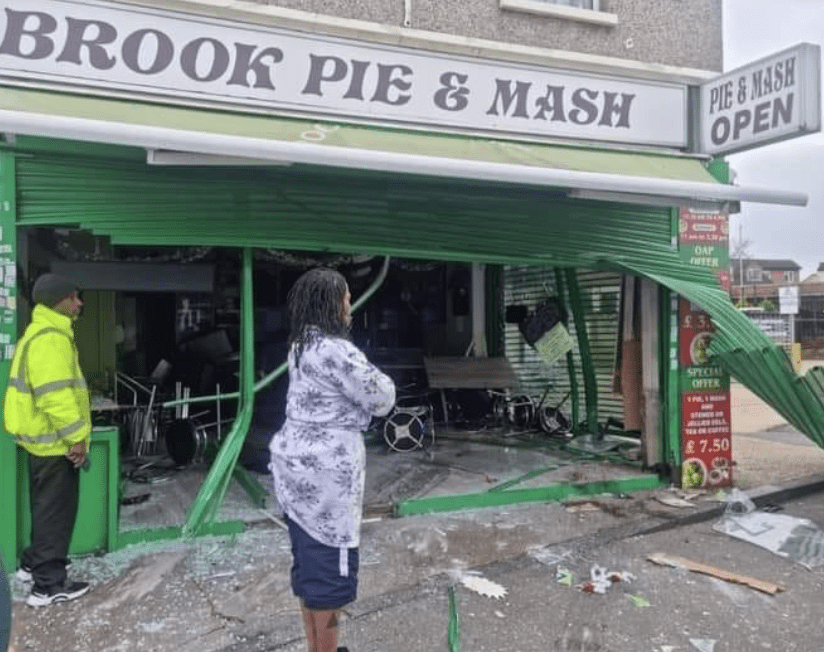 Shocking Ram Raid at East London Pie Shop Stuns Onlookers on New Year’s Day