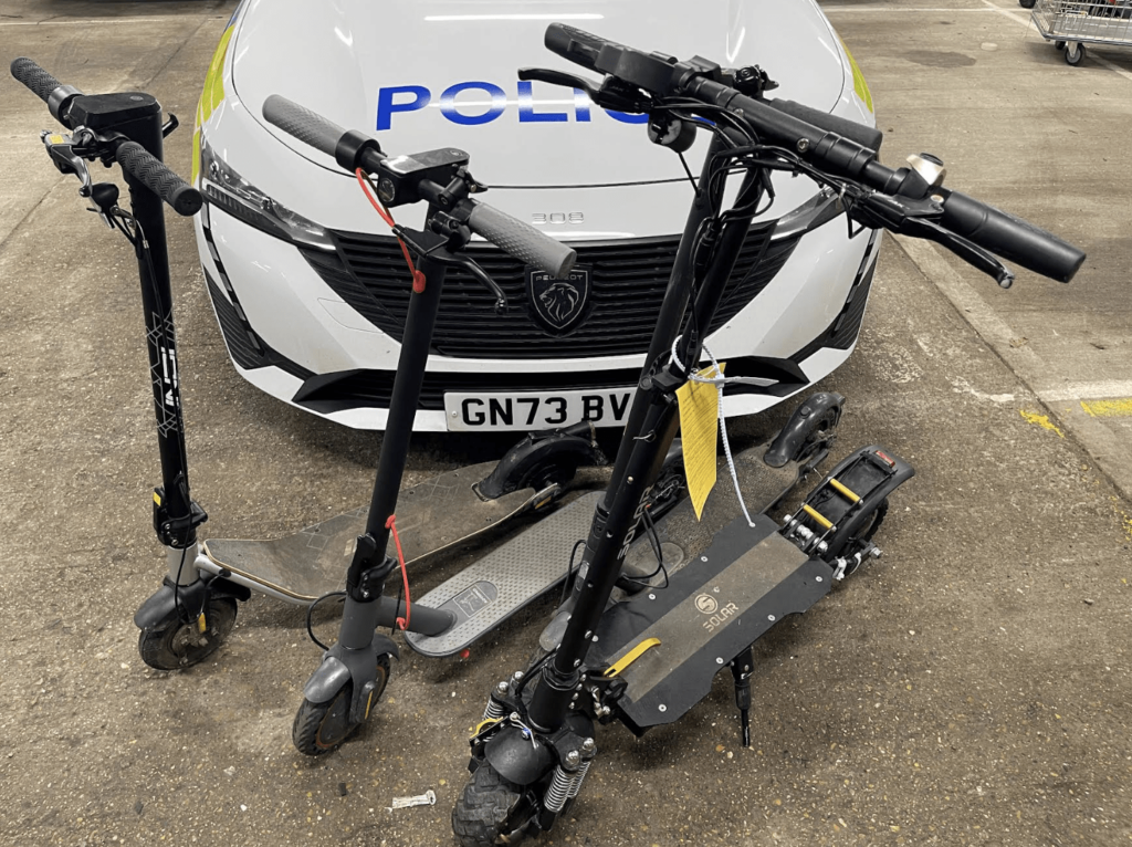 Thirty electric scooters have been seized as part of an ongoing clampdown on their illegal use in Maidstone
