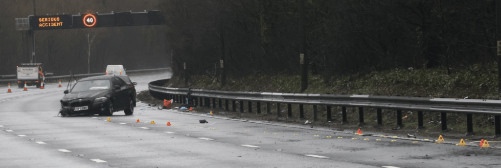 Four were injured one seriously after an M25 late-night crash