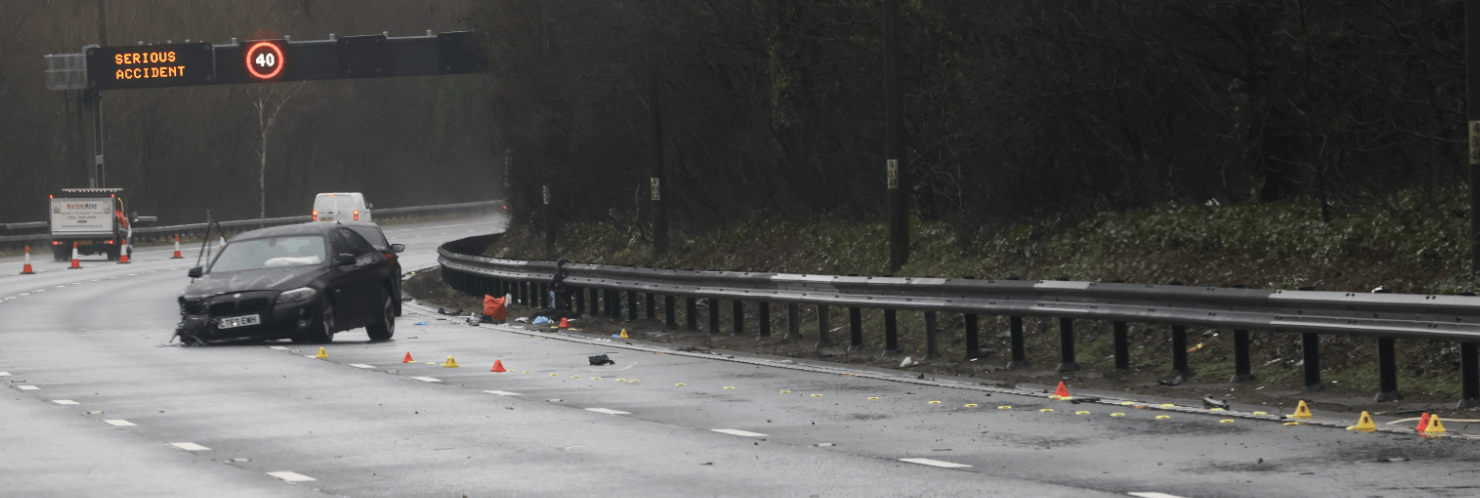 Four were injured one seriously after an M25 late-night crash