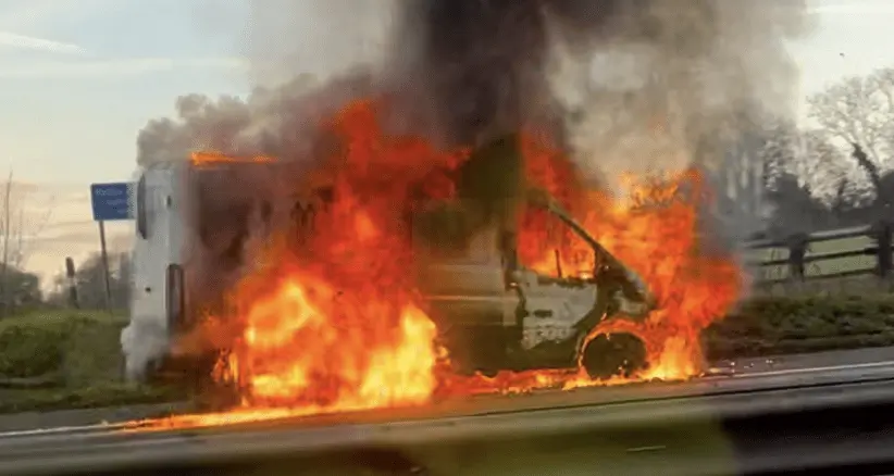 Van Fire Sparks Major Delays on M20 and M25 Near Swanley Interchange