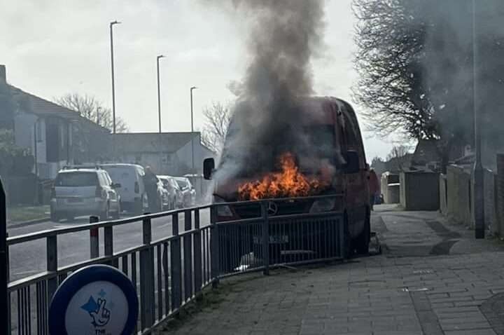 Parcel Force Van Fire in Brighton Successfully Extinguished