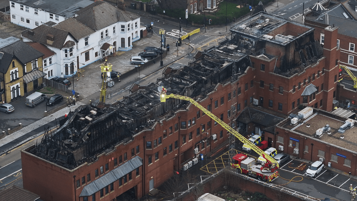 Roof ‘Completely Destroyed’ as More Than 170 Firefighters Tackle Blaze at London Police Station