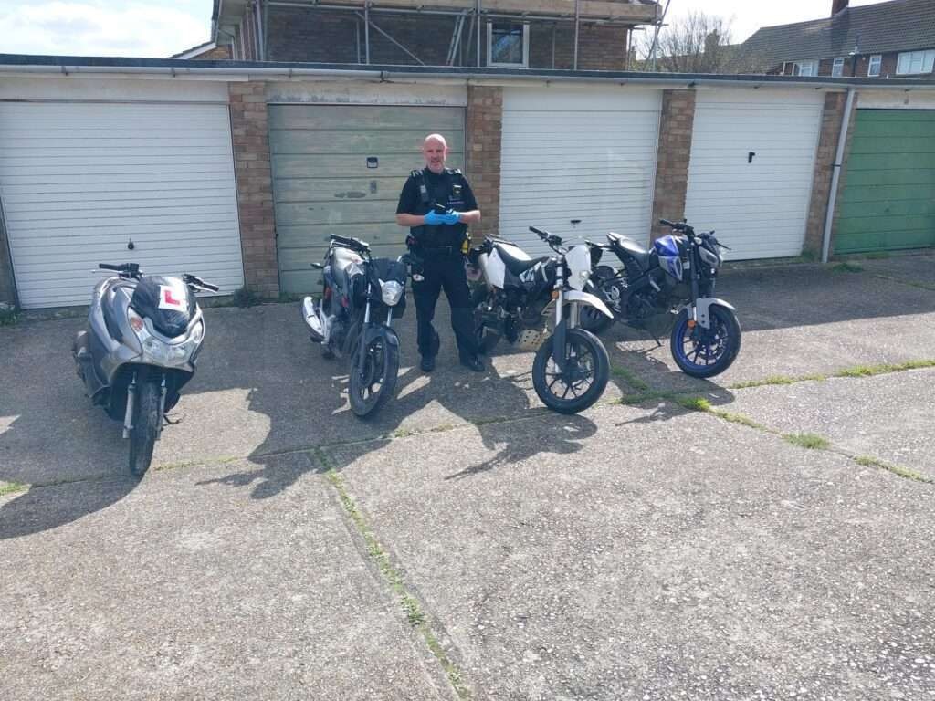 Police Uncover Suspected Stolen Motorcycles in Eastbourne Garage