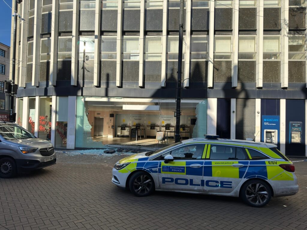 Barclays Bank in Croydon Targeted in Vandalism Attack