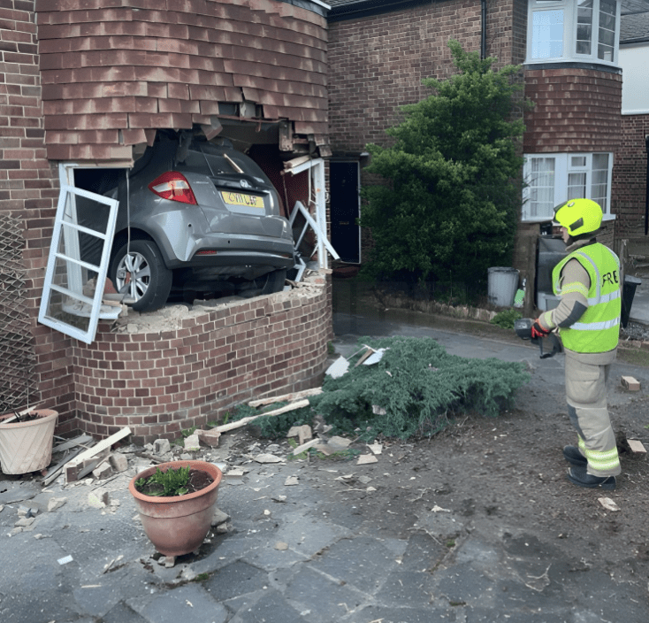 Car Crashes Into Bedroom Window of Twickenham Home, Residents Stunned