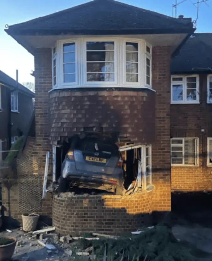 Car Crashes Into Bedroom Window of Twickenham Home, Residents Stunned