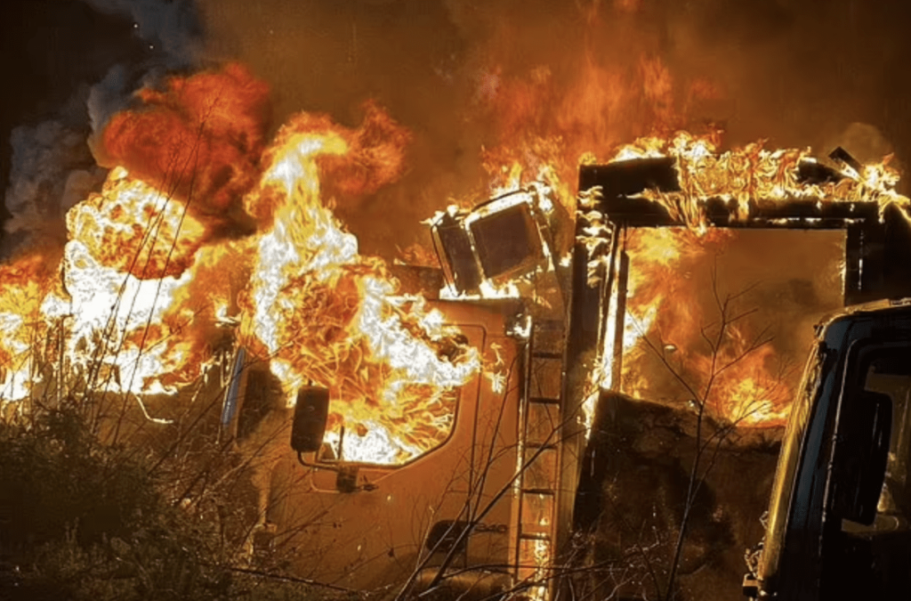 Eight Lorries Destroyed in Massive Blaze at Essex Yard – Investigation Underway
