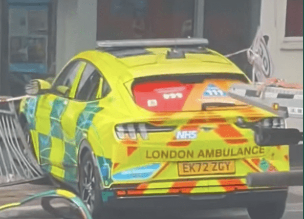 London Ambulance Service Vehicle Crashes into Railings in Abbey Wood