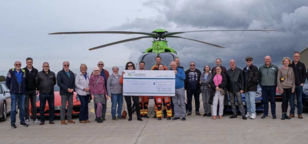 Porsche Enthusiasts Club Raises Over £8,500 for Great Western Air Ambulance Charity