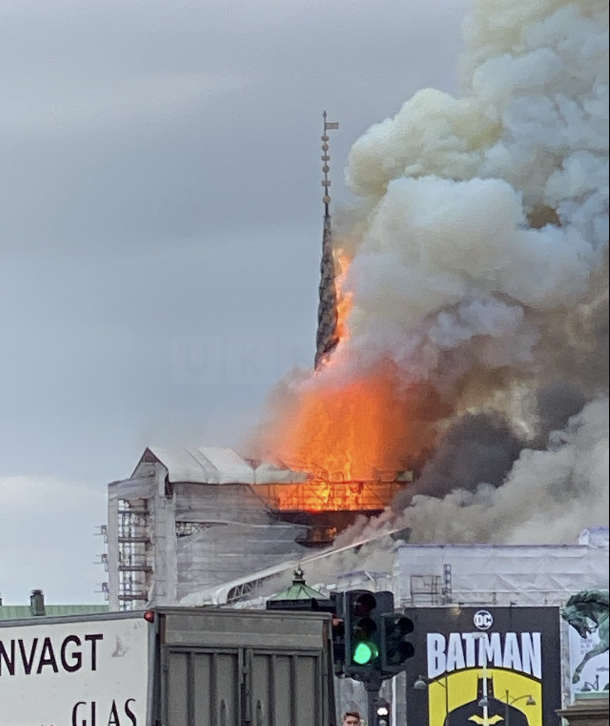 Fire Engulfs Historic Old Stock Exchange Building in Copenhagen