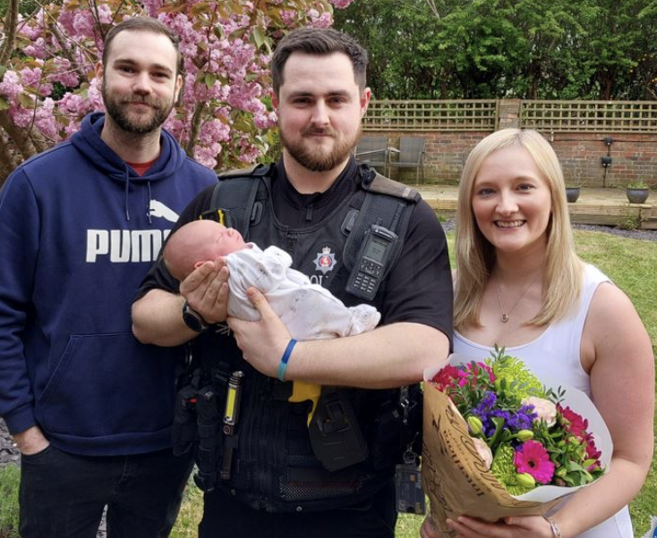Tonbridge Police Officer Reunites with Newborn Baby Girl He Helped Deliver