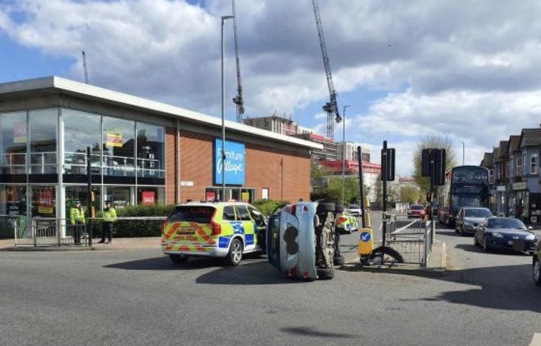 Sussex Police Close Hove Road After Car Overturns