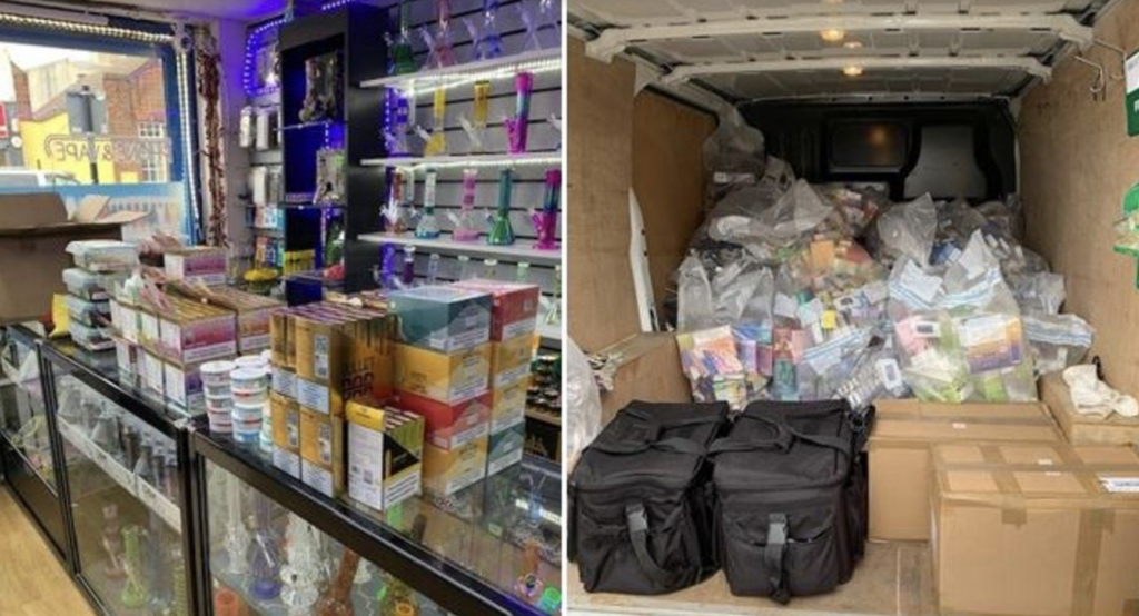 Vapes, illicit tobacco and cash have been seized during a multi-agency operation in Gravesend