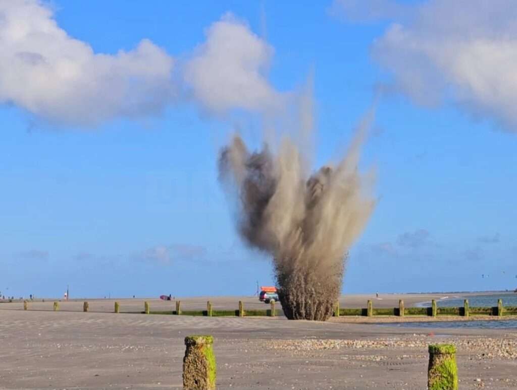 Controlled Explosion on West Wittering Beach