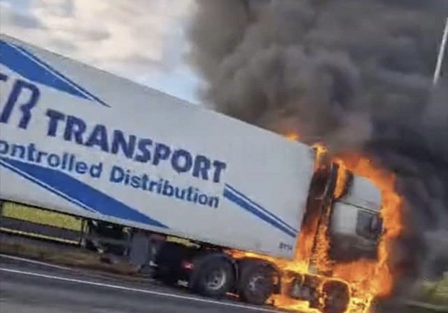 Long Delays on A2 Near Ebbsfleet after HGV engulfed