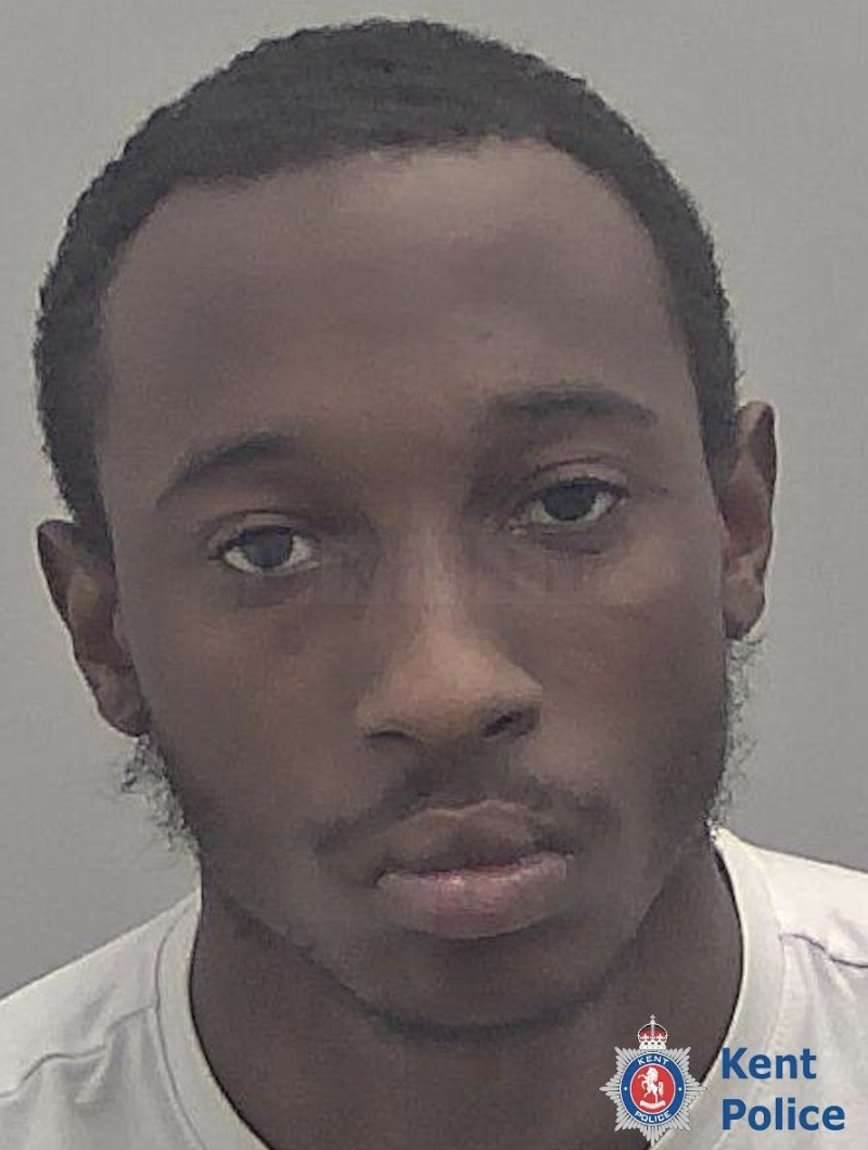 A county line dealer who was arrested in Chatham with a large knife is starting a prison sentence