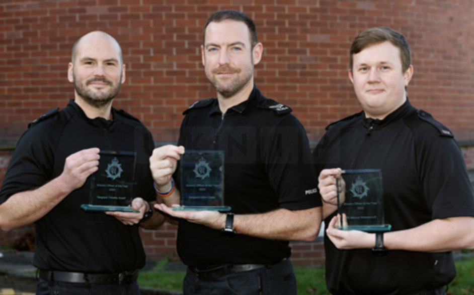 Three courageous officers who skilfully detained a deranged knifeman who attempted to murder them have been nominated for the national Police Bravery Awards 2024