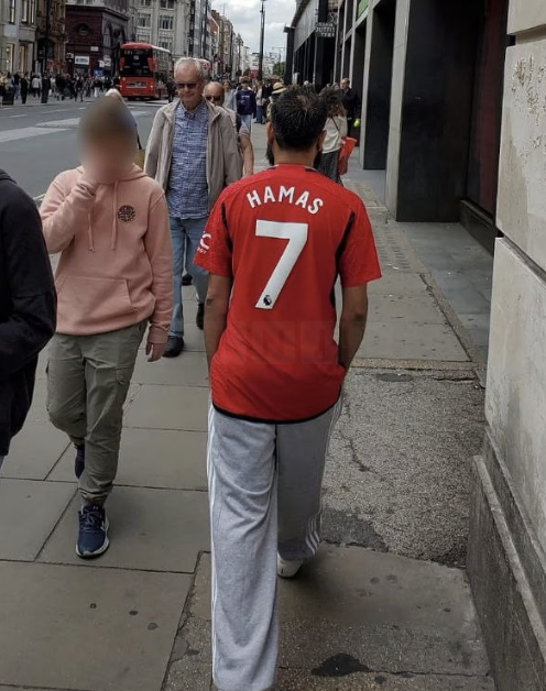 Manhunt Launched After Man Spotted Wearing ‘Hamas 7’ Manchester United Shirt Near Oxford Circus
