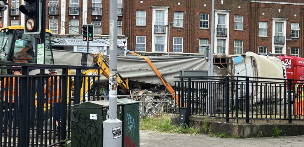 Lorry Overturns on North Circular in Park Royal, One Person Hospitalised