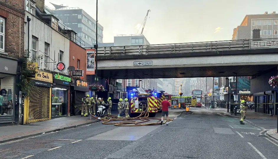Six Pump Fire Breaks Out on High Street, Croydon