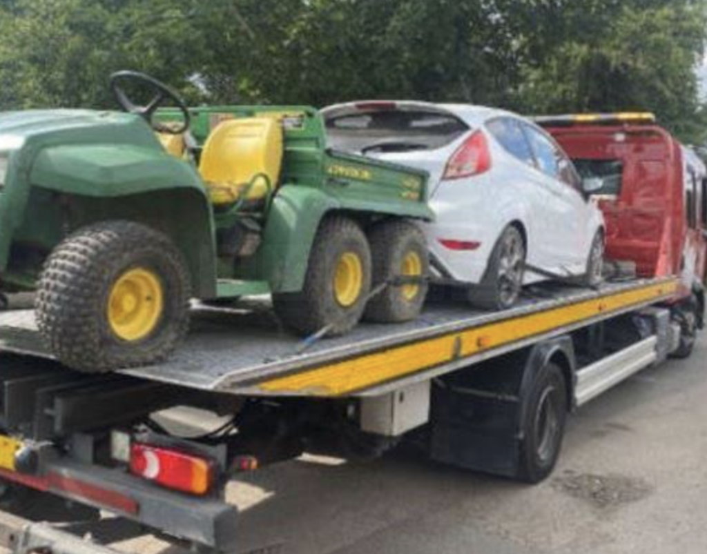 Officers have seized suspected stolen vehicles in Dartford while assisting partners to enter land