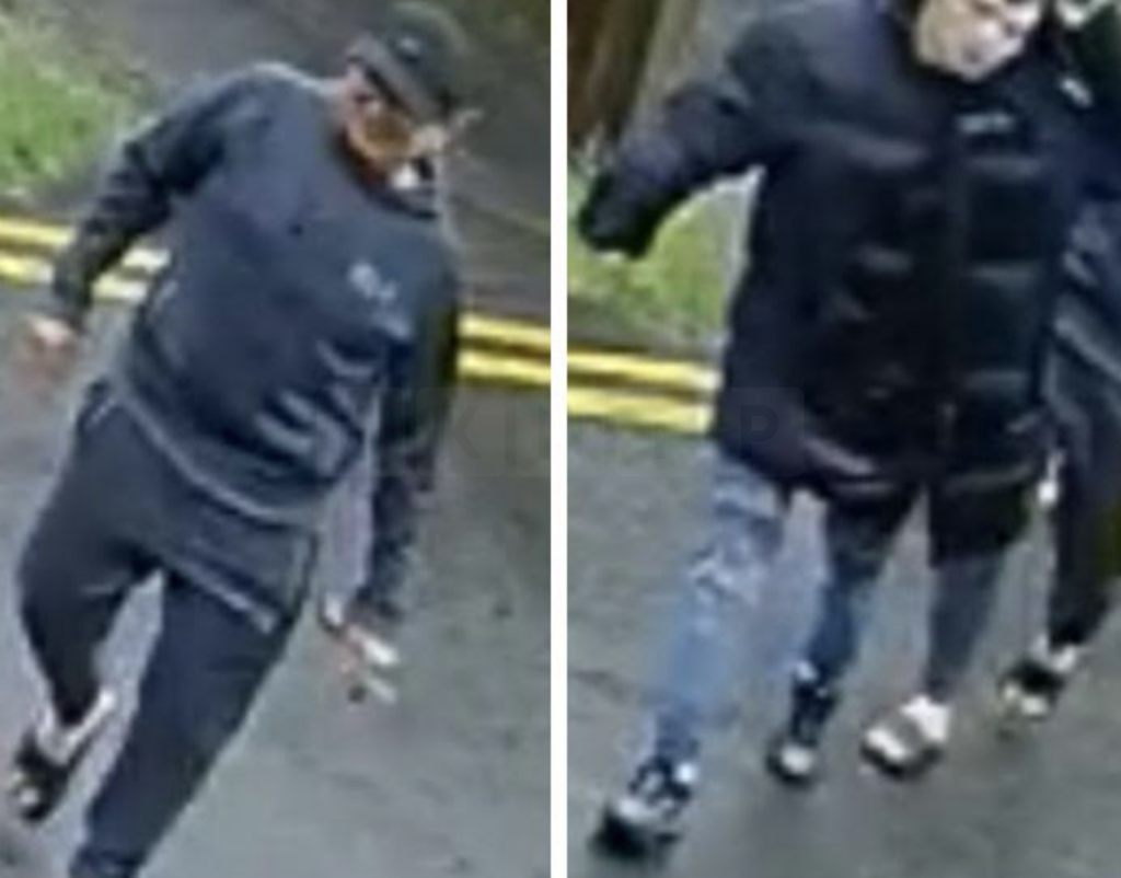 Detectives investigating a report of indecent exposure in Borough Green have issued images of two men who may have important information