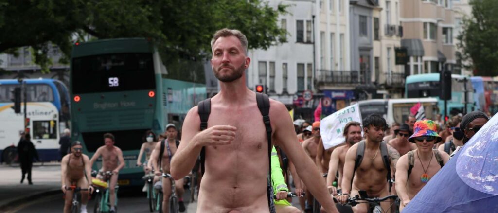 Hundreds Participate in Brighton 2024 Naked Bike Ride