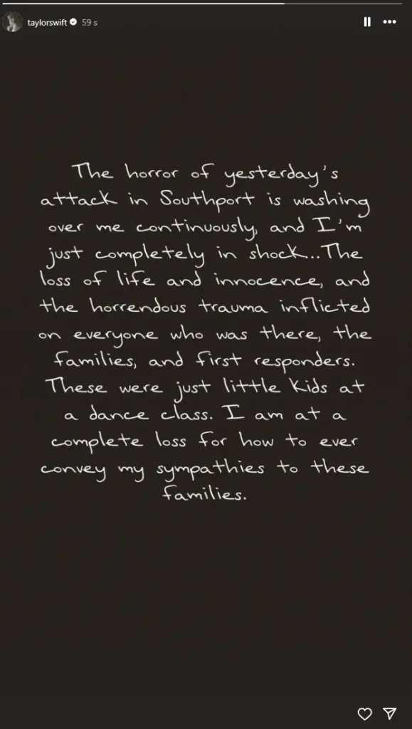 Southport Stabbings Latest: Taylor Swift Reacts After Dance Class Attack Leaves Two Dead, Others Critically Injured