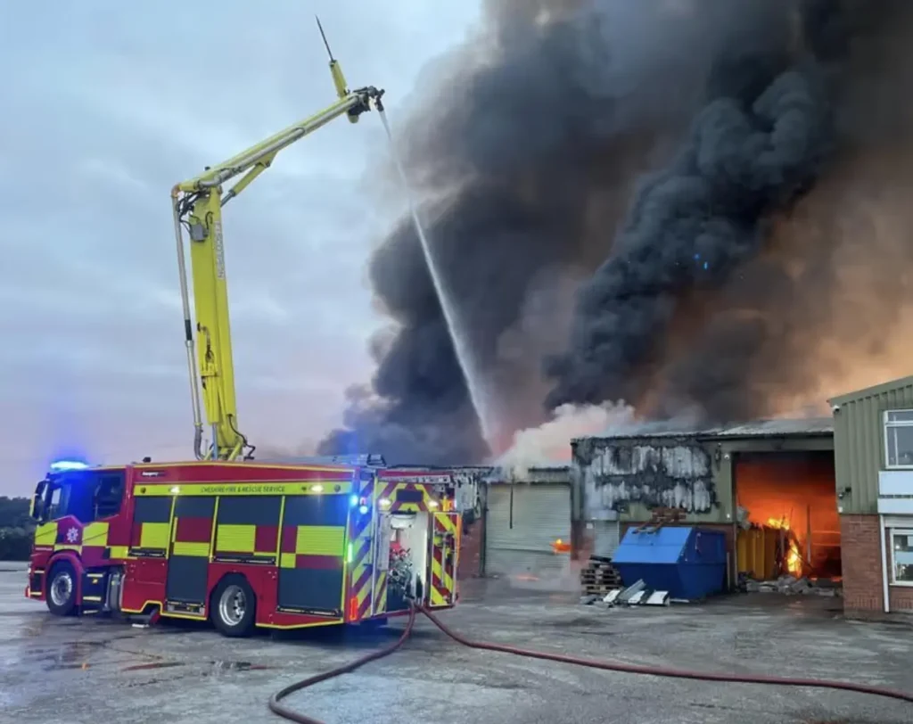 Major Fire at Adlington Industrial Estate Contained After Extensive Efforts