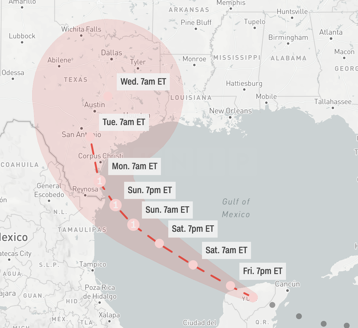 Hurricane Beryl Hits Mexico’s Yucatan Peninsula as Category 2 Storm