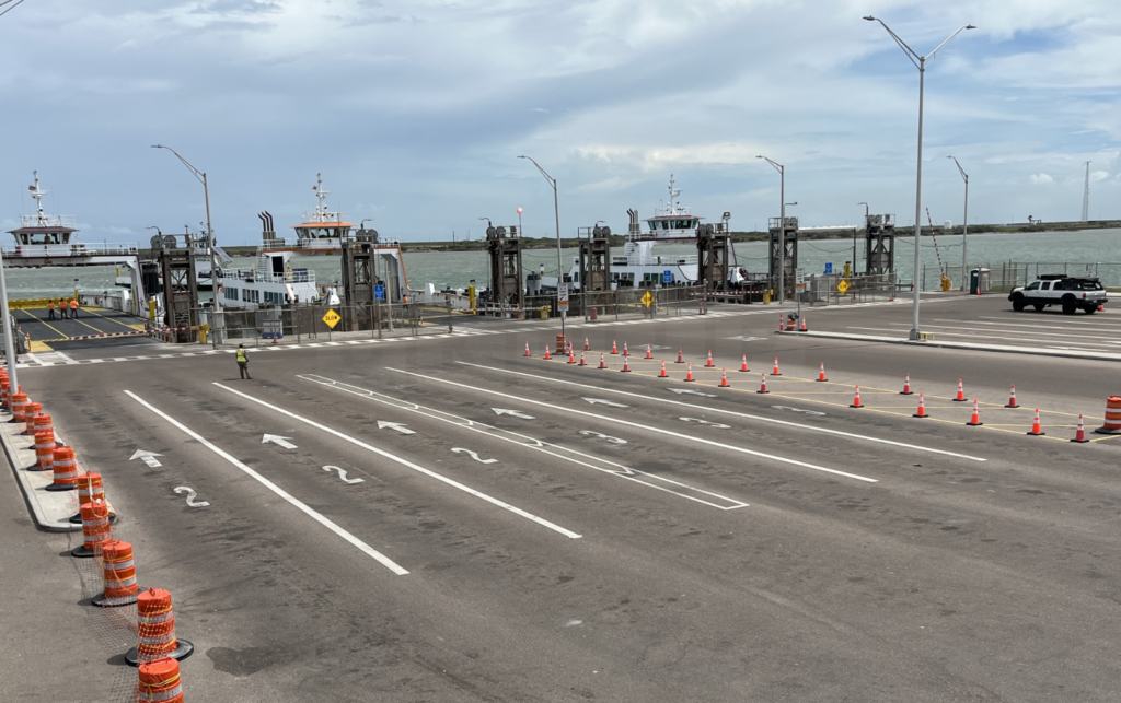 Port Aransas Ferry Landings Nearly Empty Ahead of Shutdown Ordered by U.S. Coast Guard