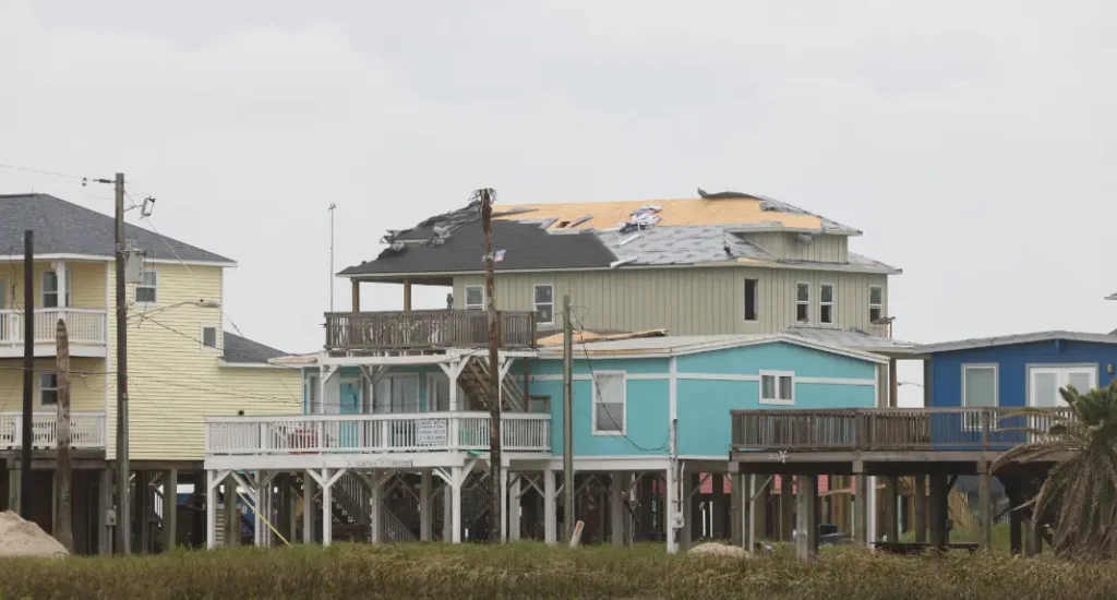 House Blaze in Freeport and Aftermath in Surfside Beach as Hurricane Beryl Smashes Texas