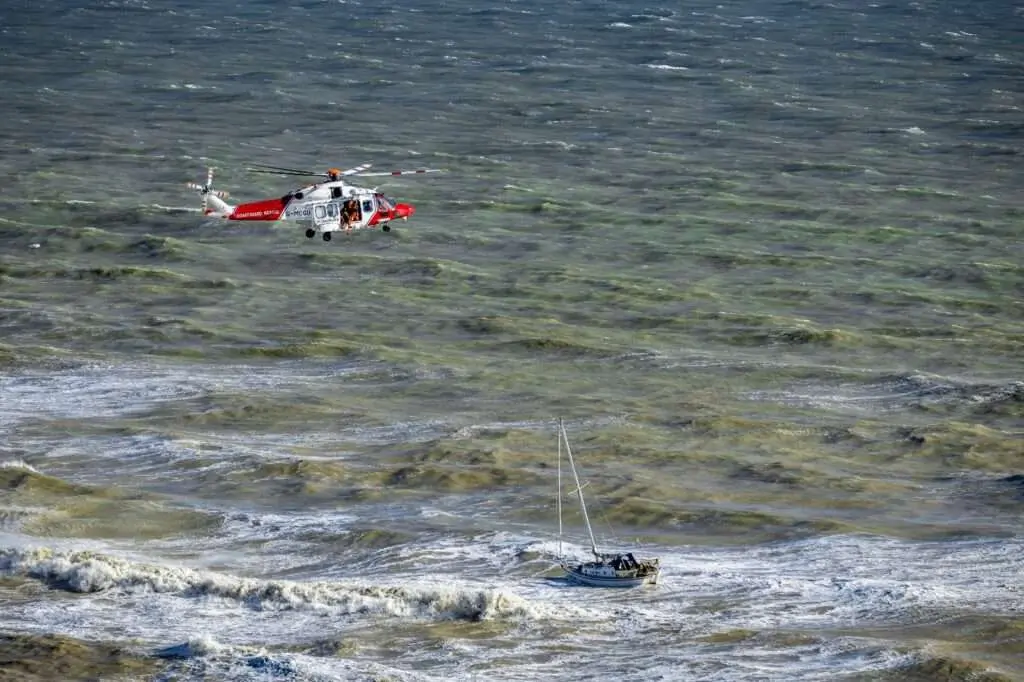 Coastguard Helicopter Winch-Man Saves Sailor in Dramatic Newhaven Yacht Crash