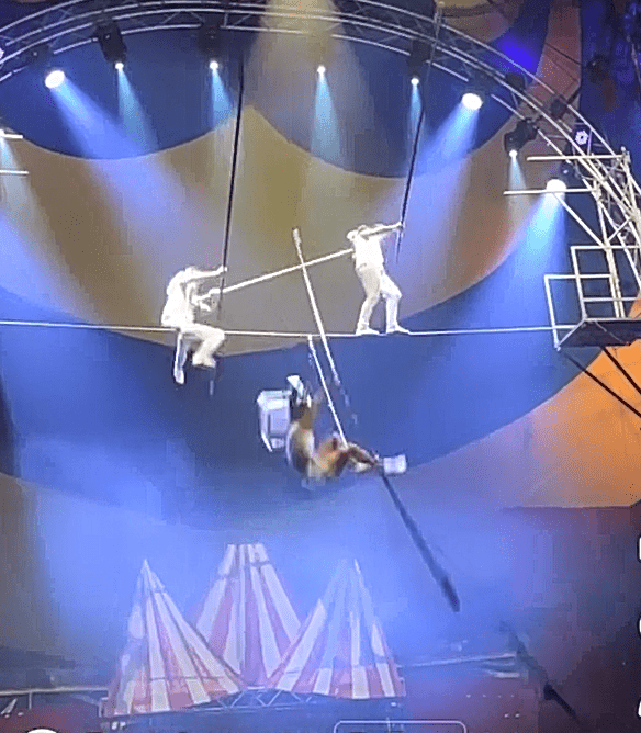 Acrobat Falls from Tightrope During Hastings Circus Performance