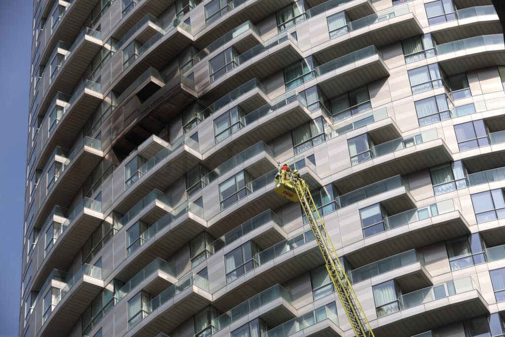 Balcony Destroyed in Blackwall High-Rise Fire