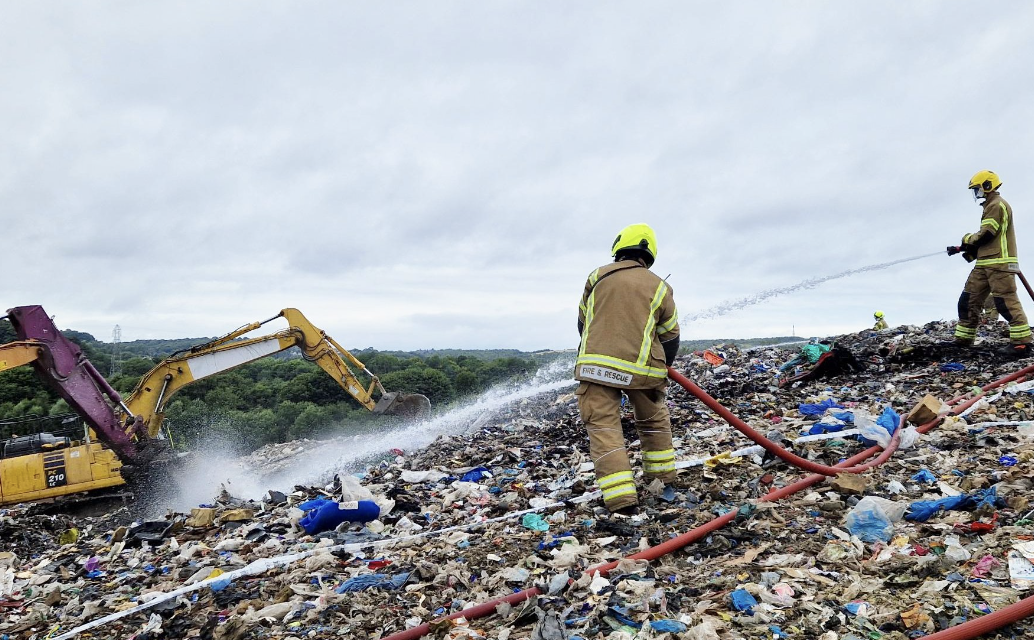 Crews Tackle Fire at Walleys Quarry
