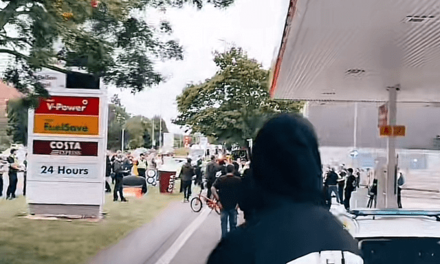 Far-Right Protesters Gather at UK Border Agency Office in Portsmouth