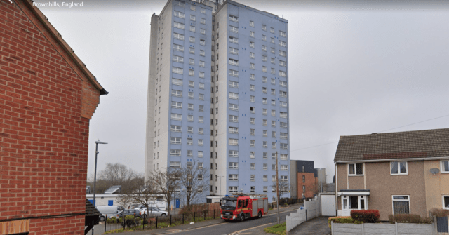 Firefighters Battle Highrise Blaze in Brownhills, Walsall