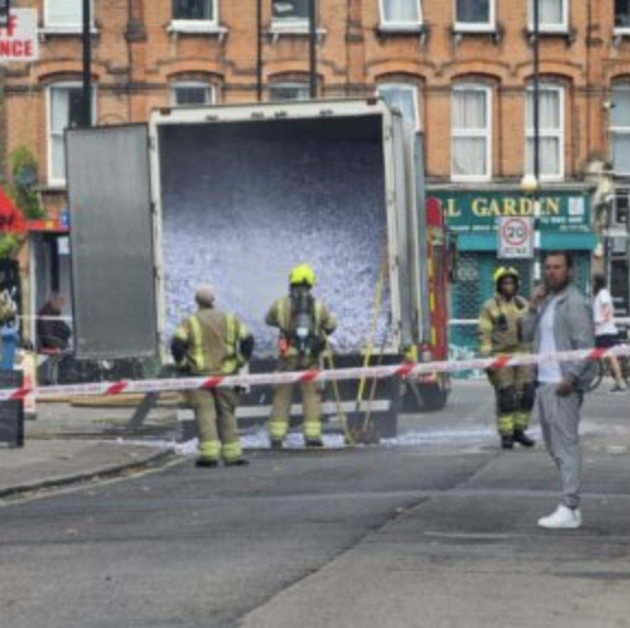 Firefighters Tackle Lorry Fire in Peckham Rye, South East London