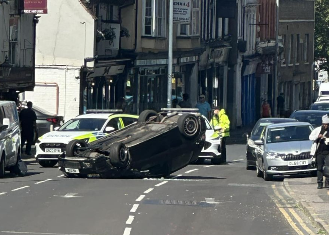 Man Arrested for Suspected Drug Driving After Car Overturns in Maidstone