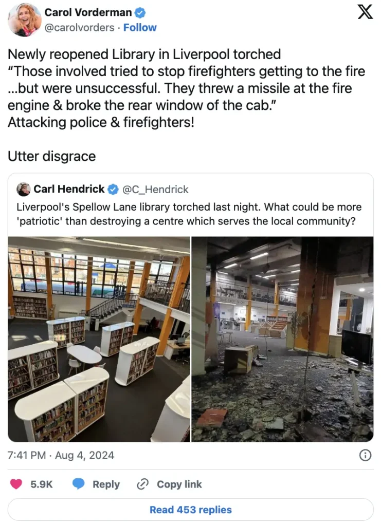 More than £100,000 Raised for Liverpool Library Torched During Violent Disorder